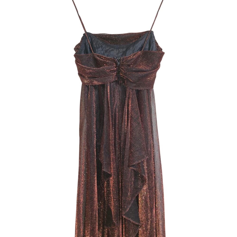 80s Vintage Betsy & Adam Metallic Formal Elegant Dress XS - Picture 4 of 6